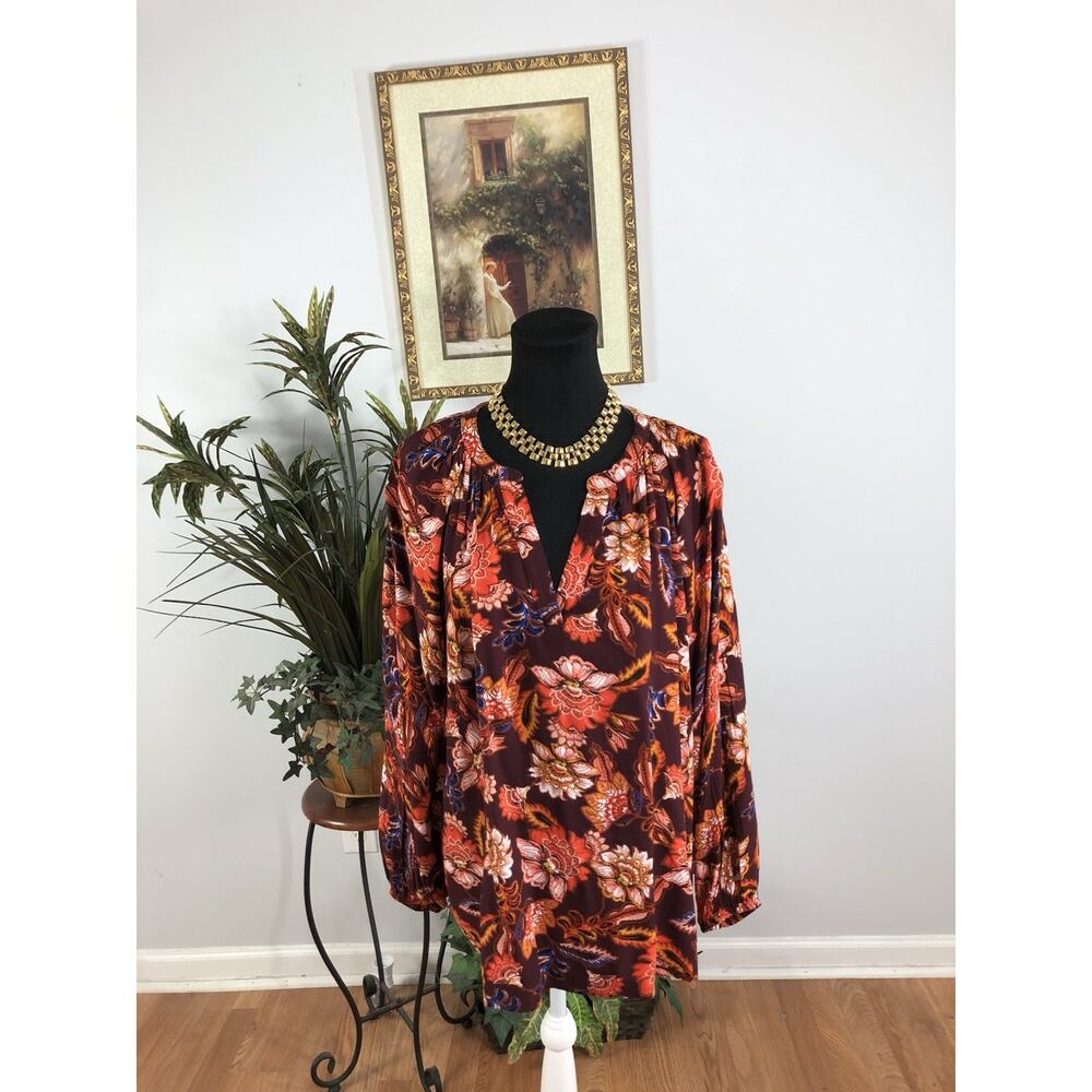 Old Navy Women Blouse Size XL‎ Long Sleeve Y2K Coastal Beach Boho